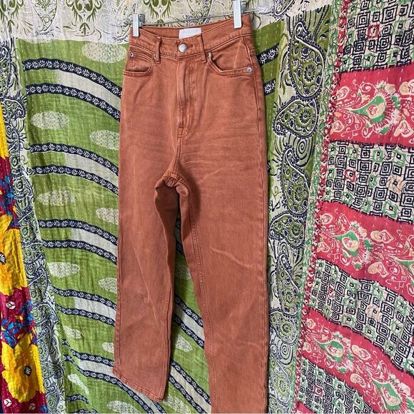 Everlane Rust Organic Cotton The Way-High Jeans Size 25 Tall - Picture 6 of 16